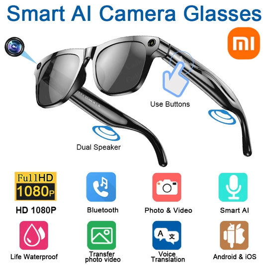 Xiaomi 4K HD AI lunettes intelligentes Chat GPT 100MP caméra Bluetooth appel 260Mah assistant vocal contrôle lunettes intelligentes 2025
